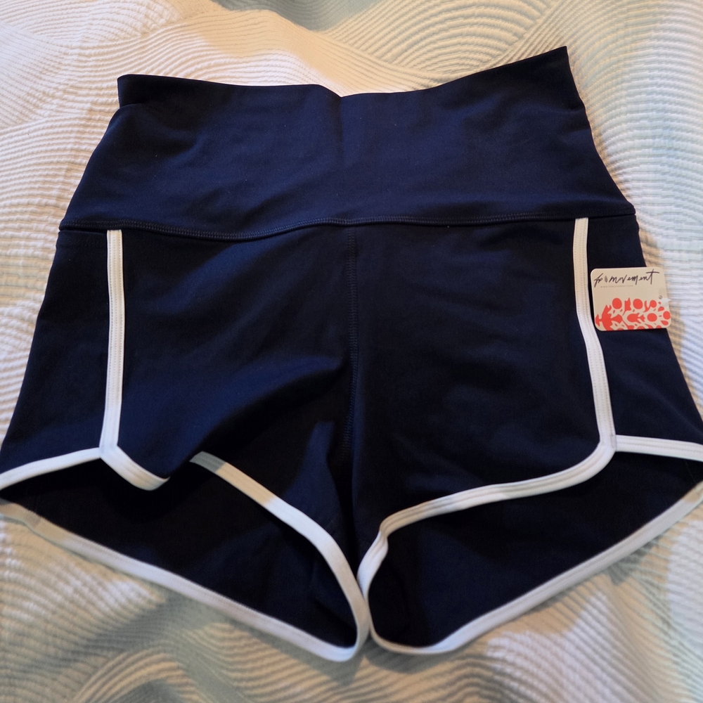 FP Movement by Free People Dark Blue Shorts with White Accents